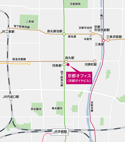 電通京都オフィスビル地図