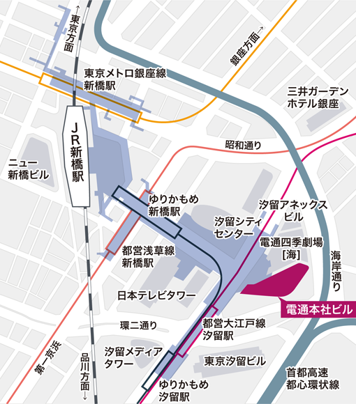 東京オフィスビル　拡大図（地下歩行者道）